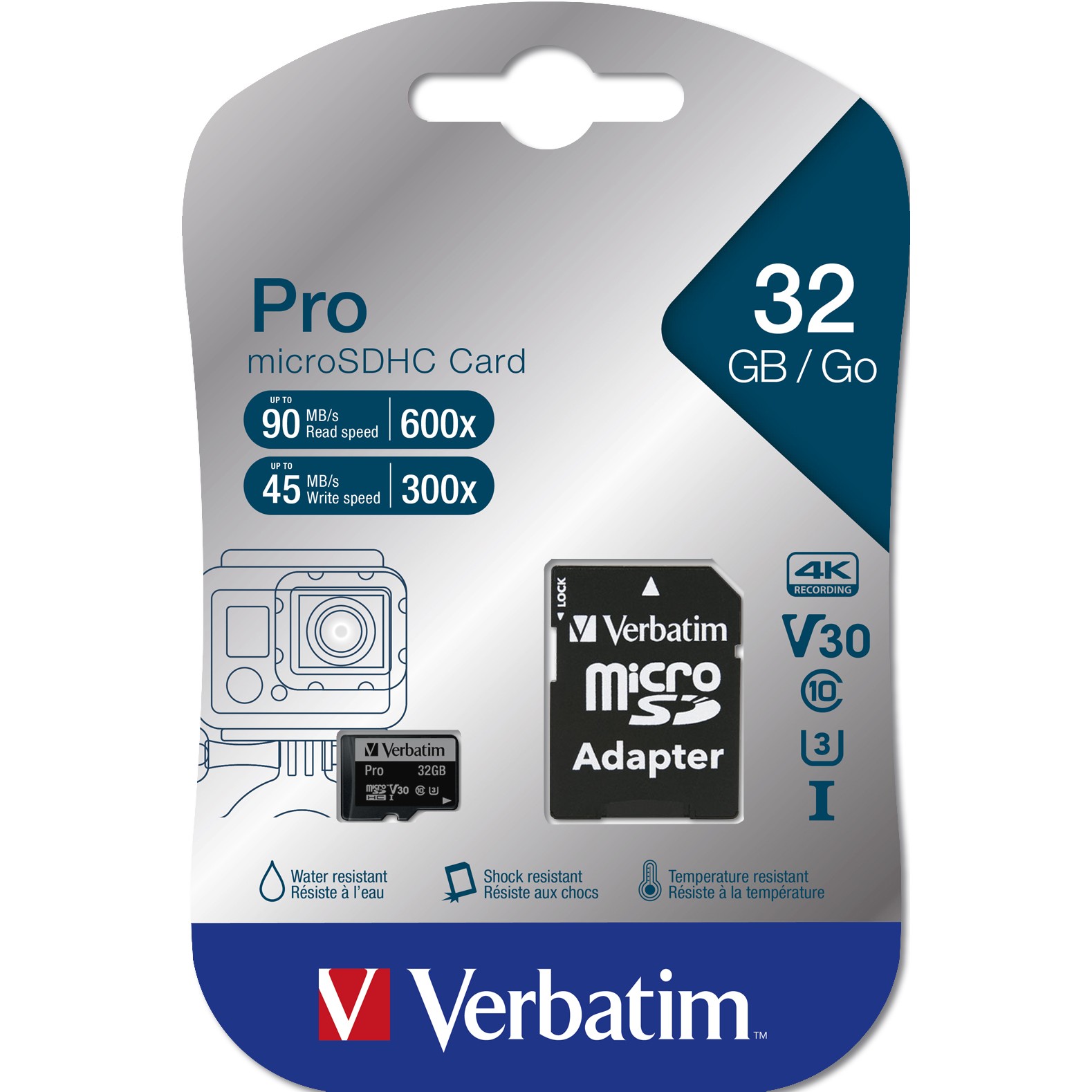 Kartë Memorie SD CARD 32GB Verbatim Pro MicroHC 90MB/s +Adapter - Figura 3