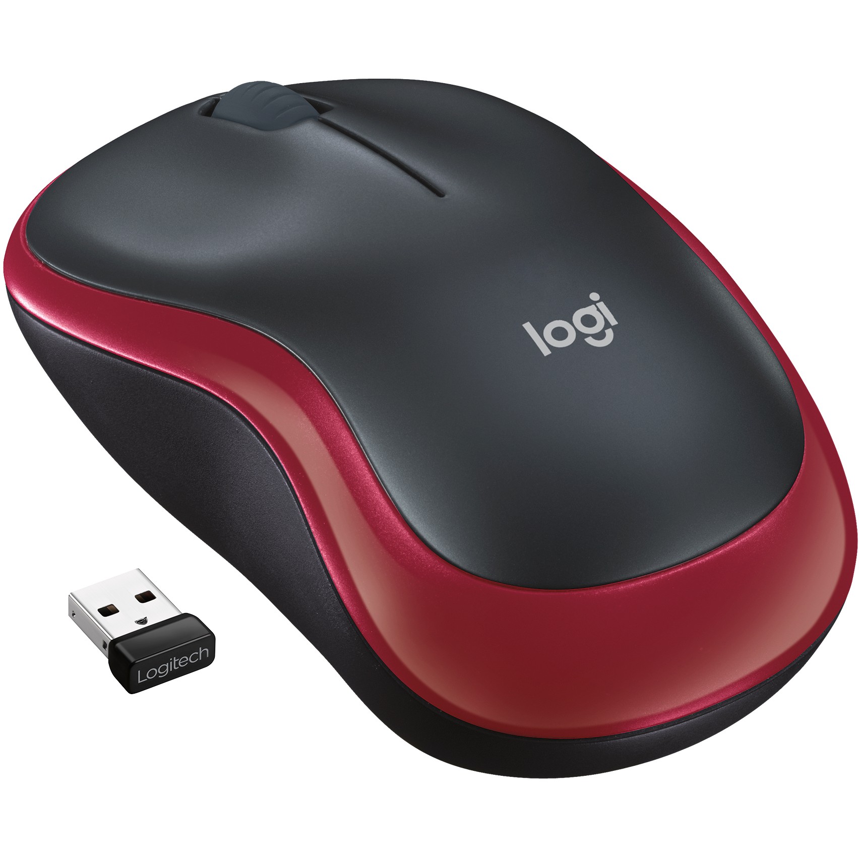 Maus Logitech M185 RF Wireless red