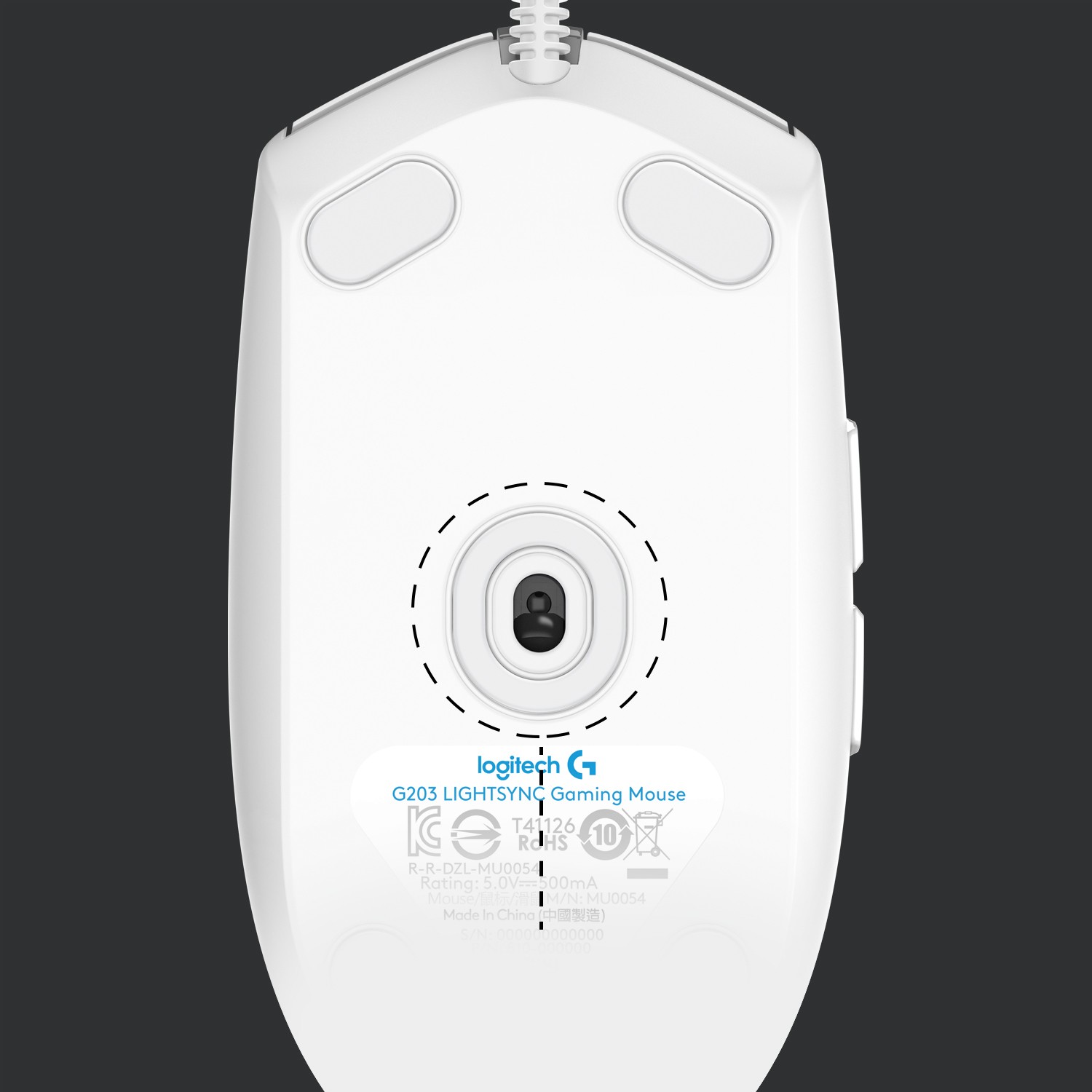 Maus Gaming Logitech G203 LIGHTSYNC - Bardhë - Figura 3