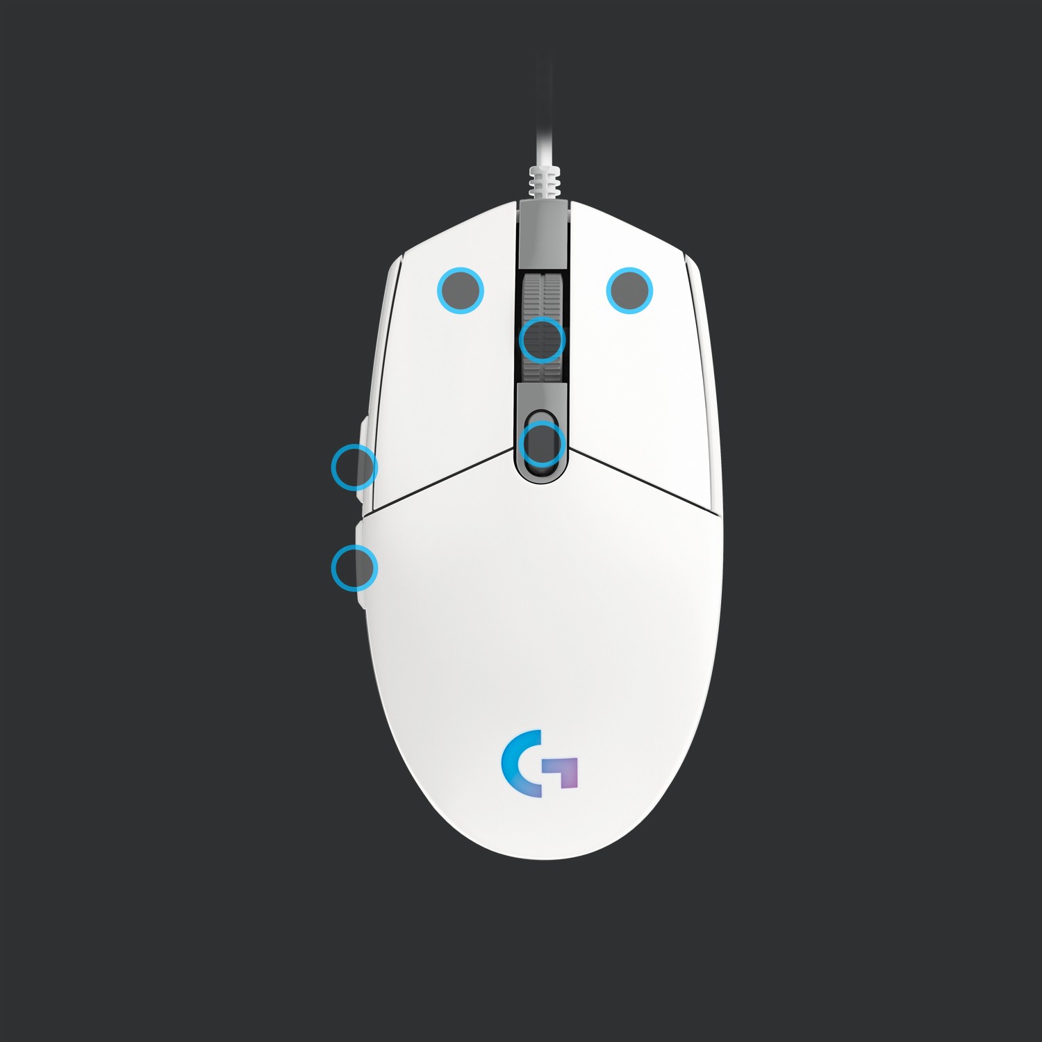 Maus Gaming Logitech G203 LIGHTSYNC - Bardhë - Figura 4