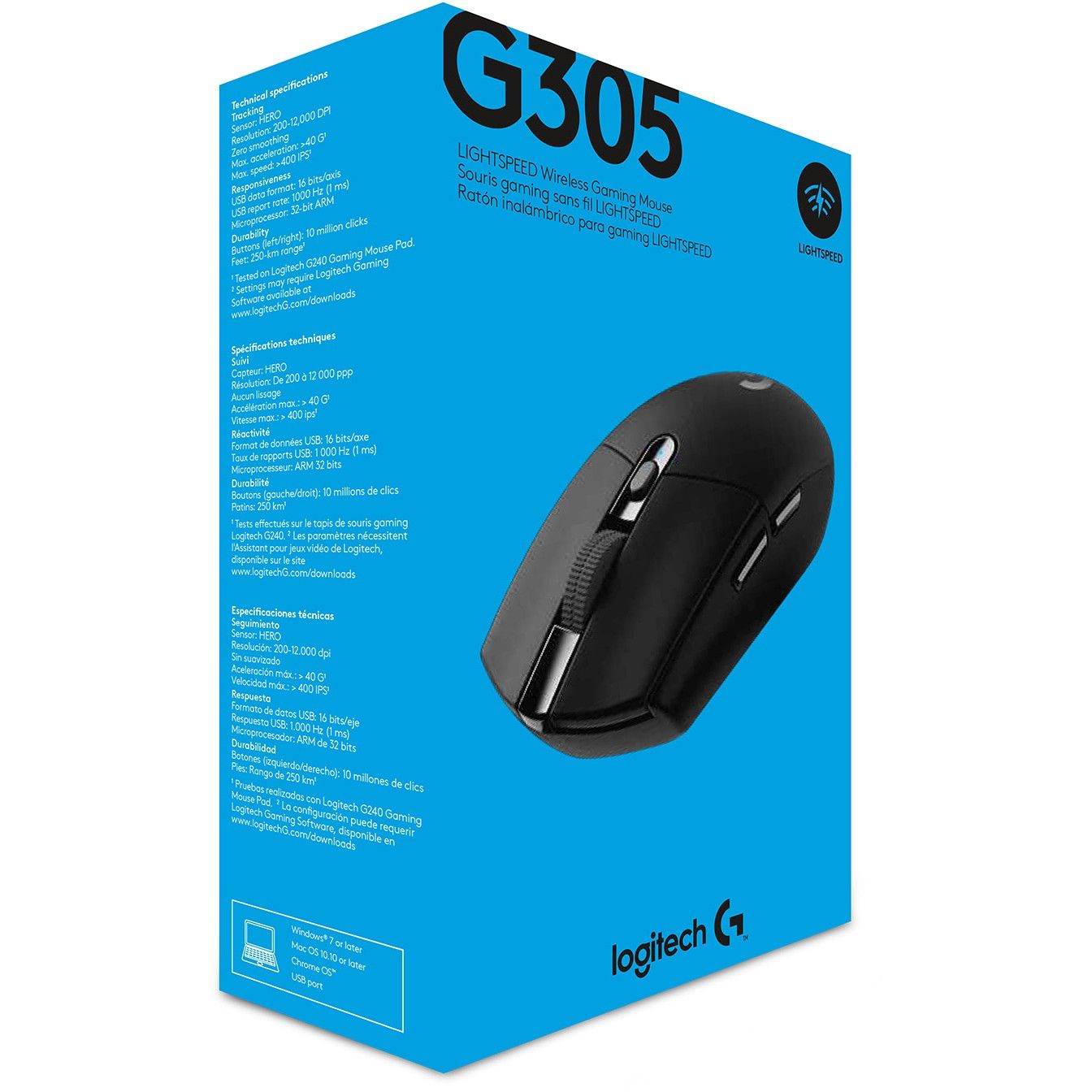 Maus Gaming Logitech G G305 Wireless Optical / 6 Butona / 2.4 GHz / USB Receiver - Zezë - Figura 4