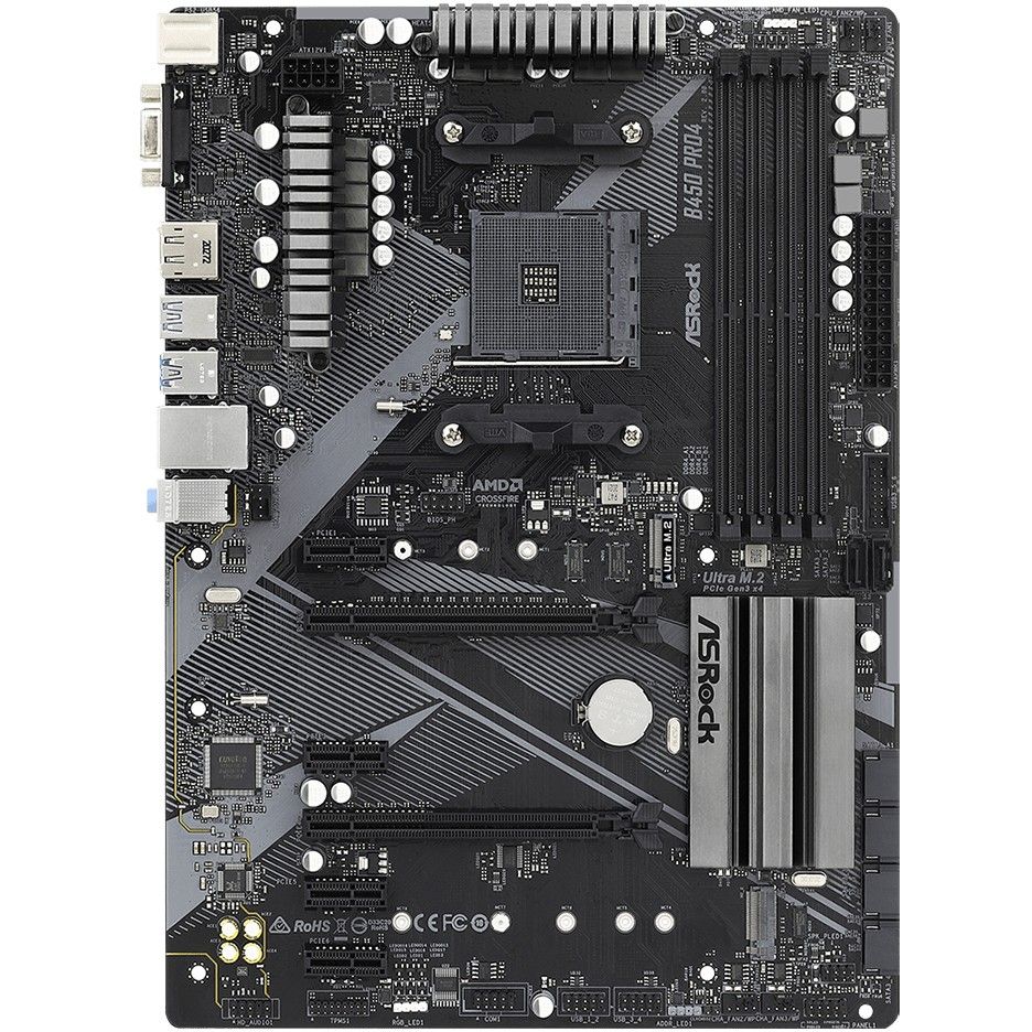 Pllakë Amë AMD AM4 ASRock B450 PRO4 R2.0 / DDR4 / ATX / HDMI+DP+VGA - Figura 2