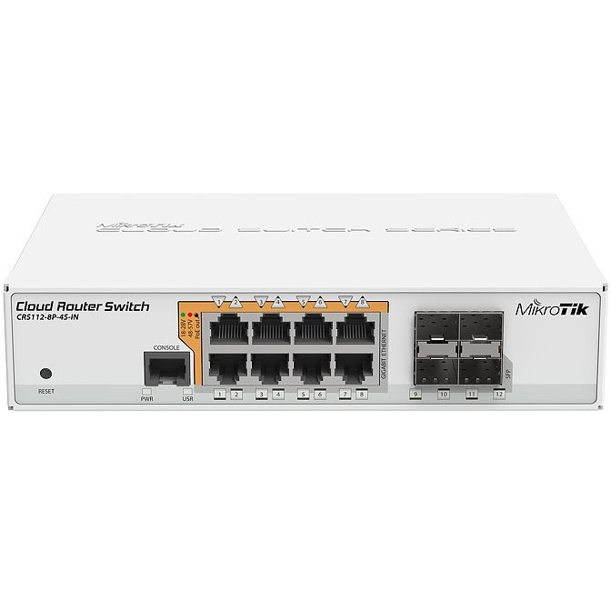 MikroTik CRS112-8P-4S-IN Cloud Router Switch 8-Port PoE+ 4x SFP Managed Switch