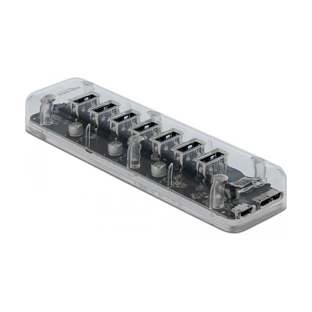 HUB DeLOCK USB 3.0 / 7×Ports - Transparente