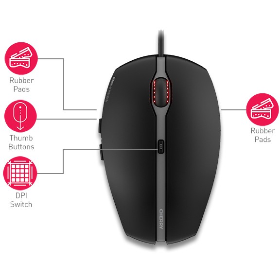 Maus Me kabllo Cherry GENTIX 4K / Ambidextrous - Zezë - Figura 5