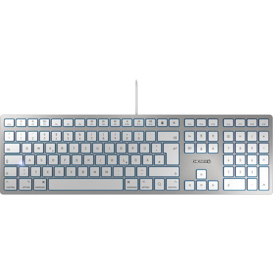 Tastierë CHERRY KC 6000 SLIM FOR MAC / me kabllo / USB / QWERTZ / argjendë
