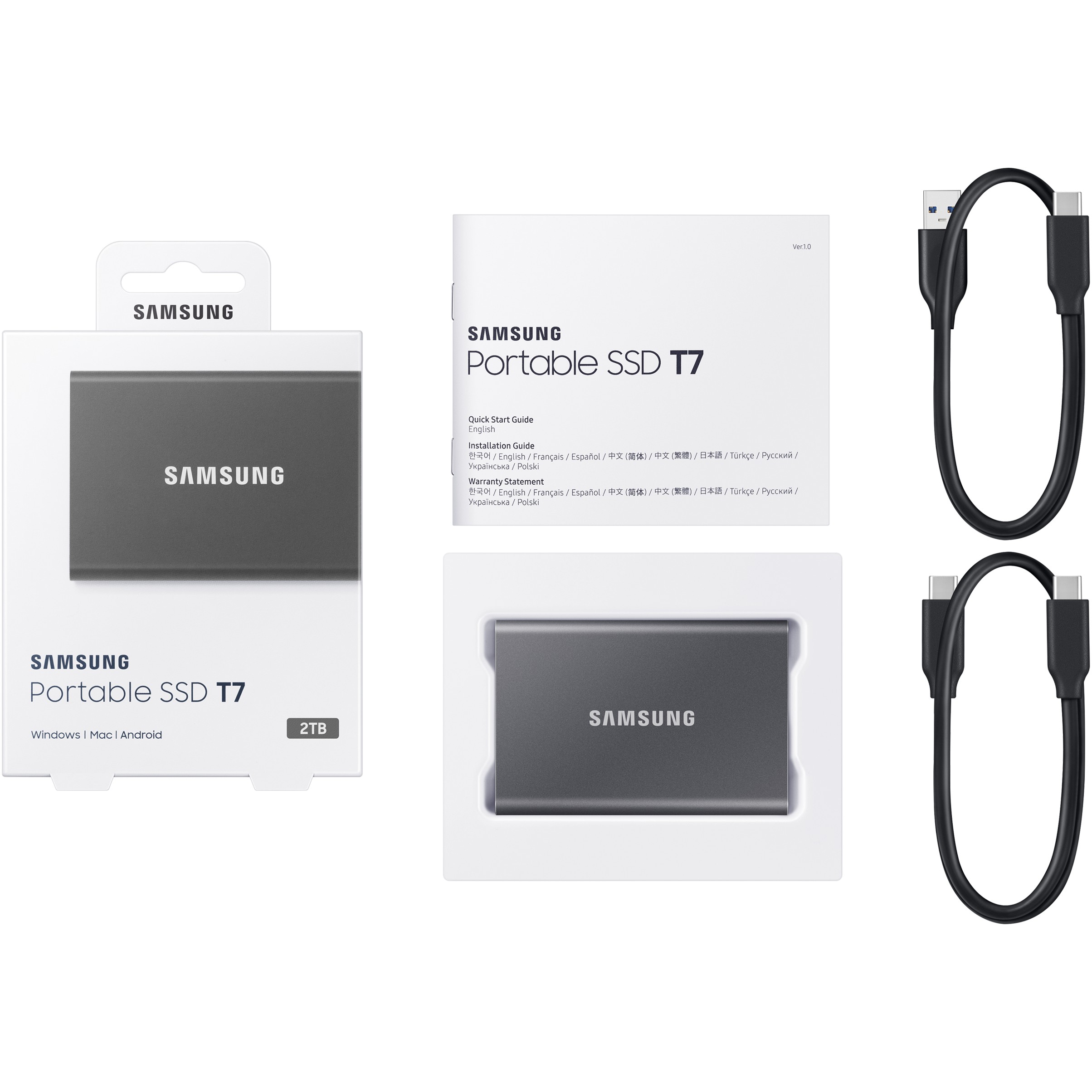 SSD 2TB Samsung Portable T7 USB 3.2 Gen2, e hirtë - Figura 4