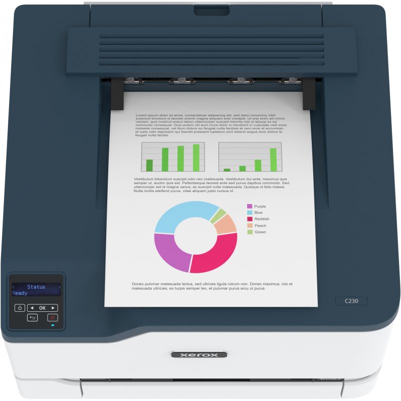 Printer Laser Xerox C230 / Color / A4 / 24ppm / 600dpi / USB LAN WiFi / Duplex / AirPrint - Bardhë / Zezë - Figura 3