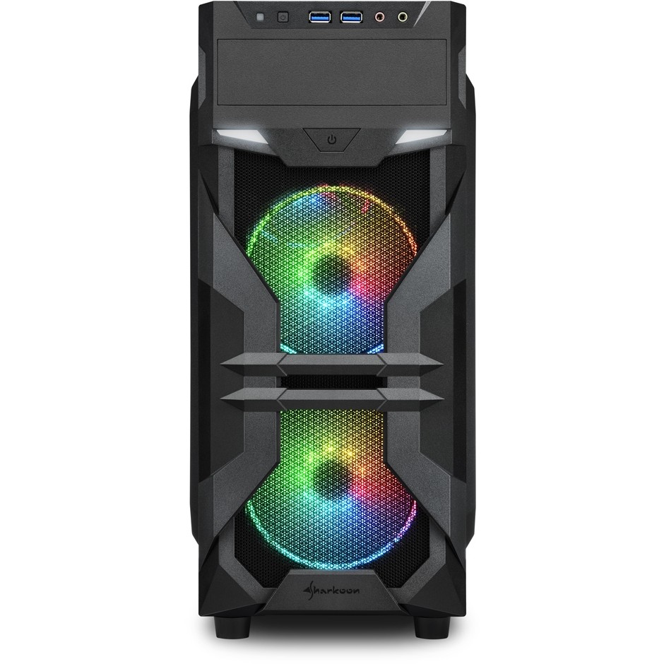 Kasë Midi Sharkoon VG7-W RGB ATX – Zezë - Figura 2