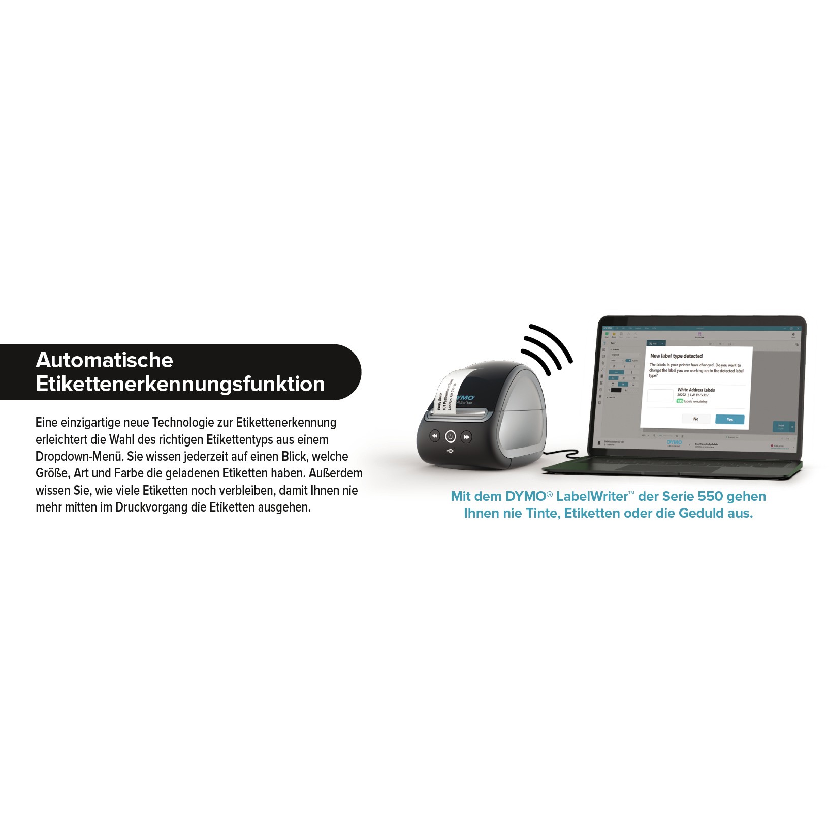 Printer Label për etiketa Dymo Writer 550 / 300dpi / USB 2.0 / e zezë dhe hiri - Figura 5