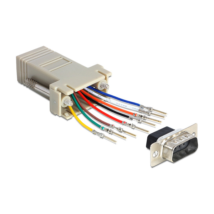 Adapter Serial / Sub‑D 9‑Pin (M) → RJ‑45 (F) / Assembly Kit