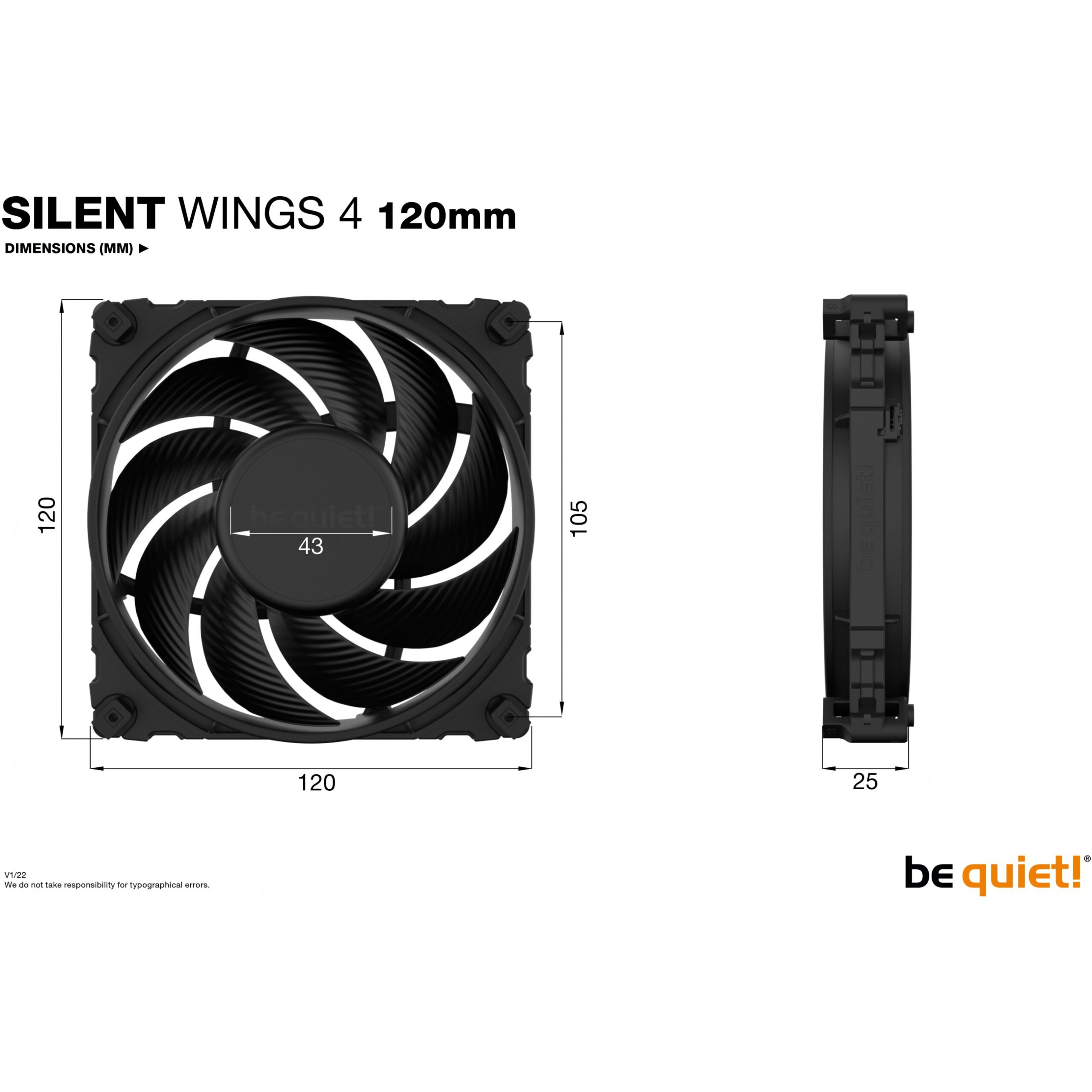 Ftohës për Kasë 120mm be quiet! SILENT WINGS 4 - Figura 5