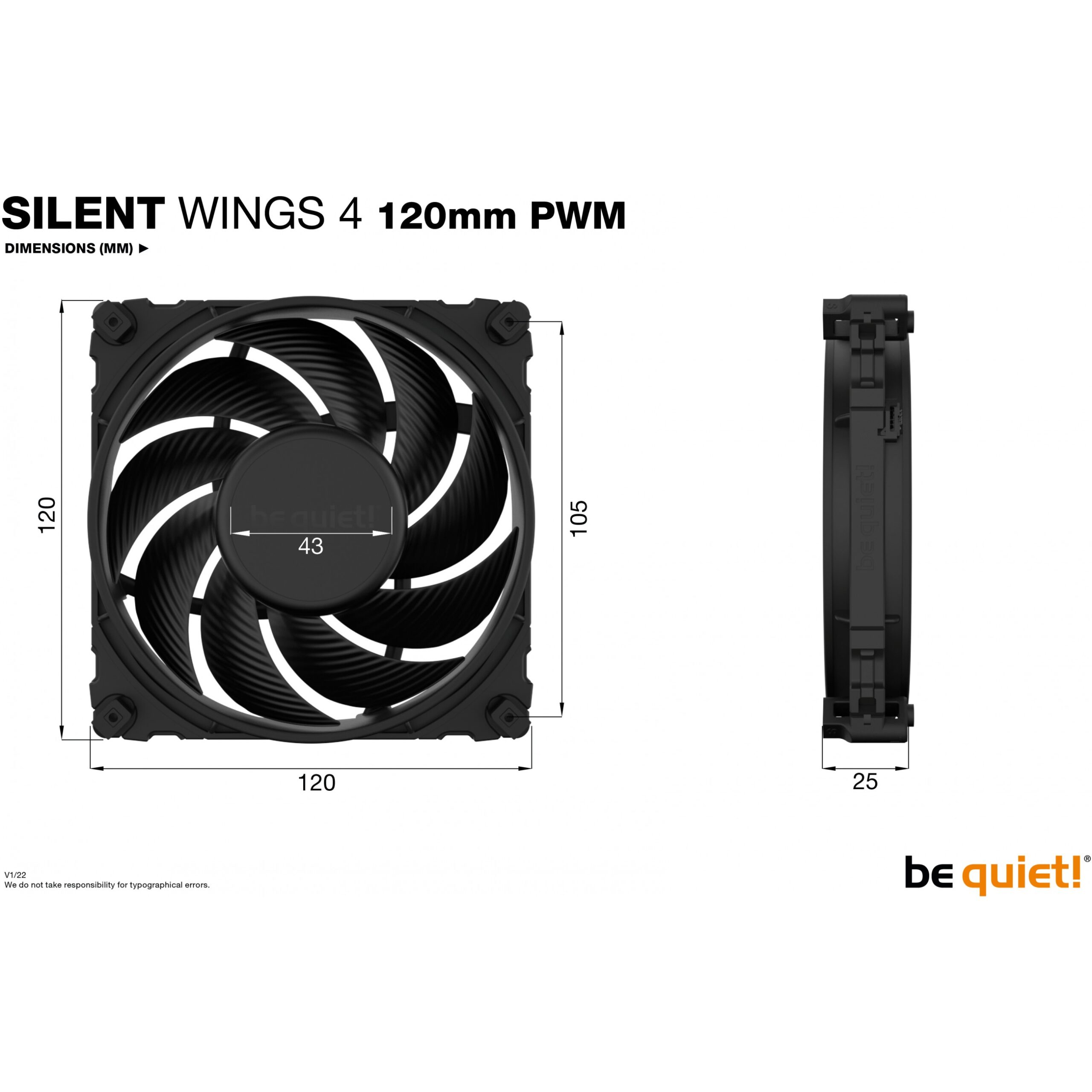 Ftohës për Kasë 120mm be quiet! SILENT WINGS 4 PWM - Figura 5