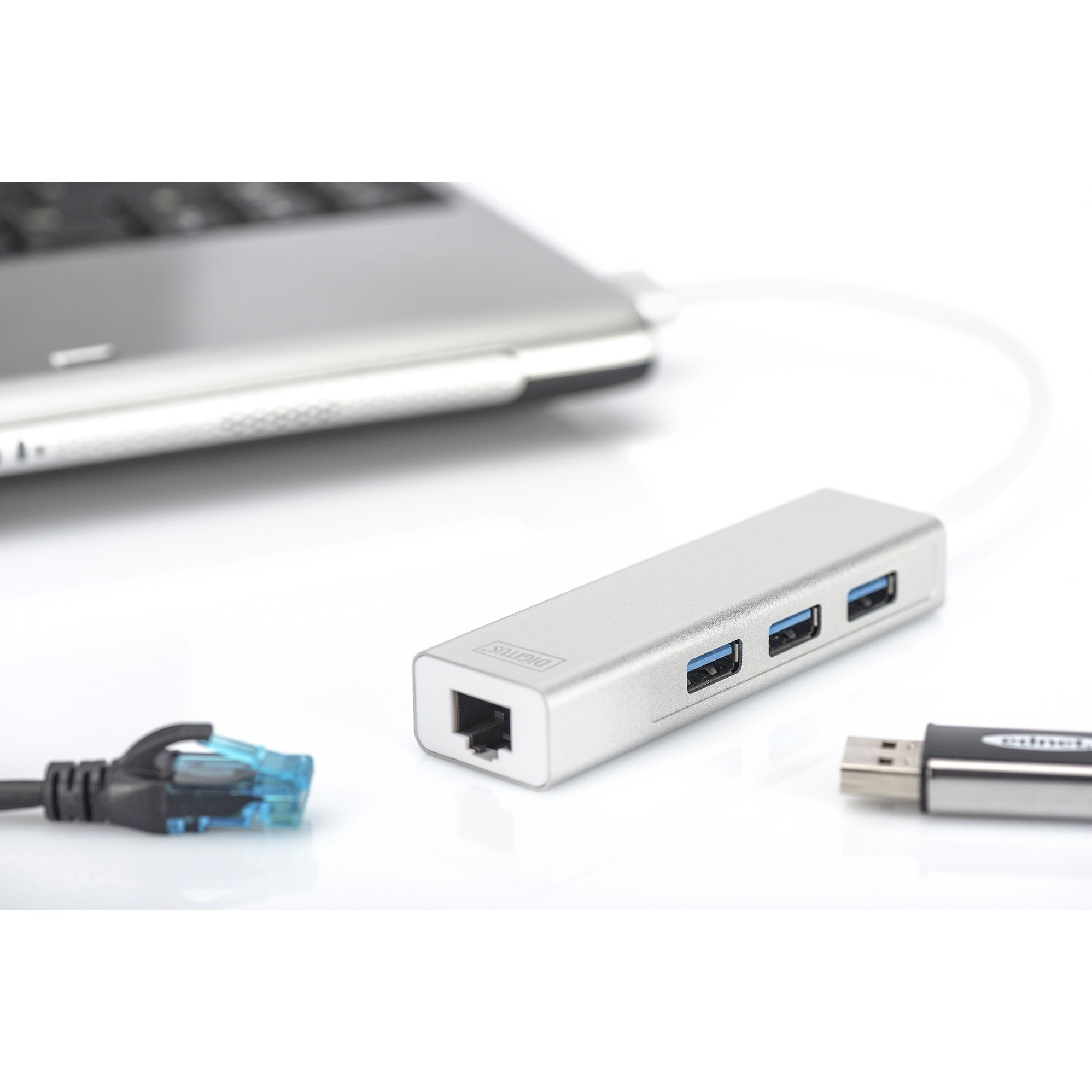 Hub USB Digitus DA-70250-1, 4 porte USB 3.0, 1 Gigabit LAN - Figura 3