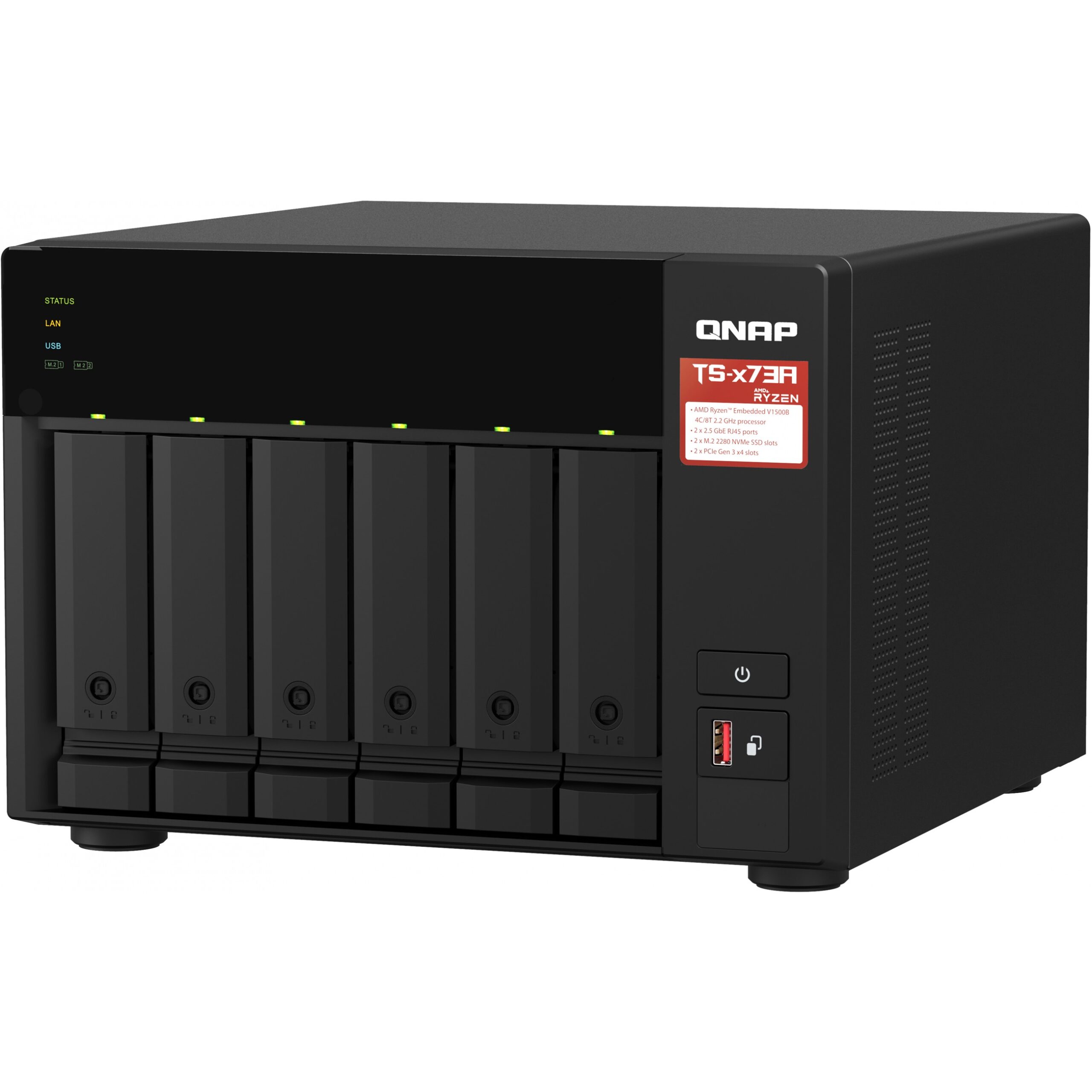 NAS QNAP TS-673A NAS-Server 6Schächte AMD Ryzen Embedded V1500B 2.2 GHz SATA 6Gb/s - Figura 4