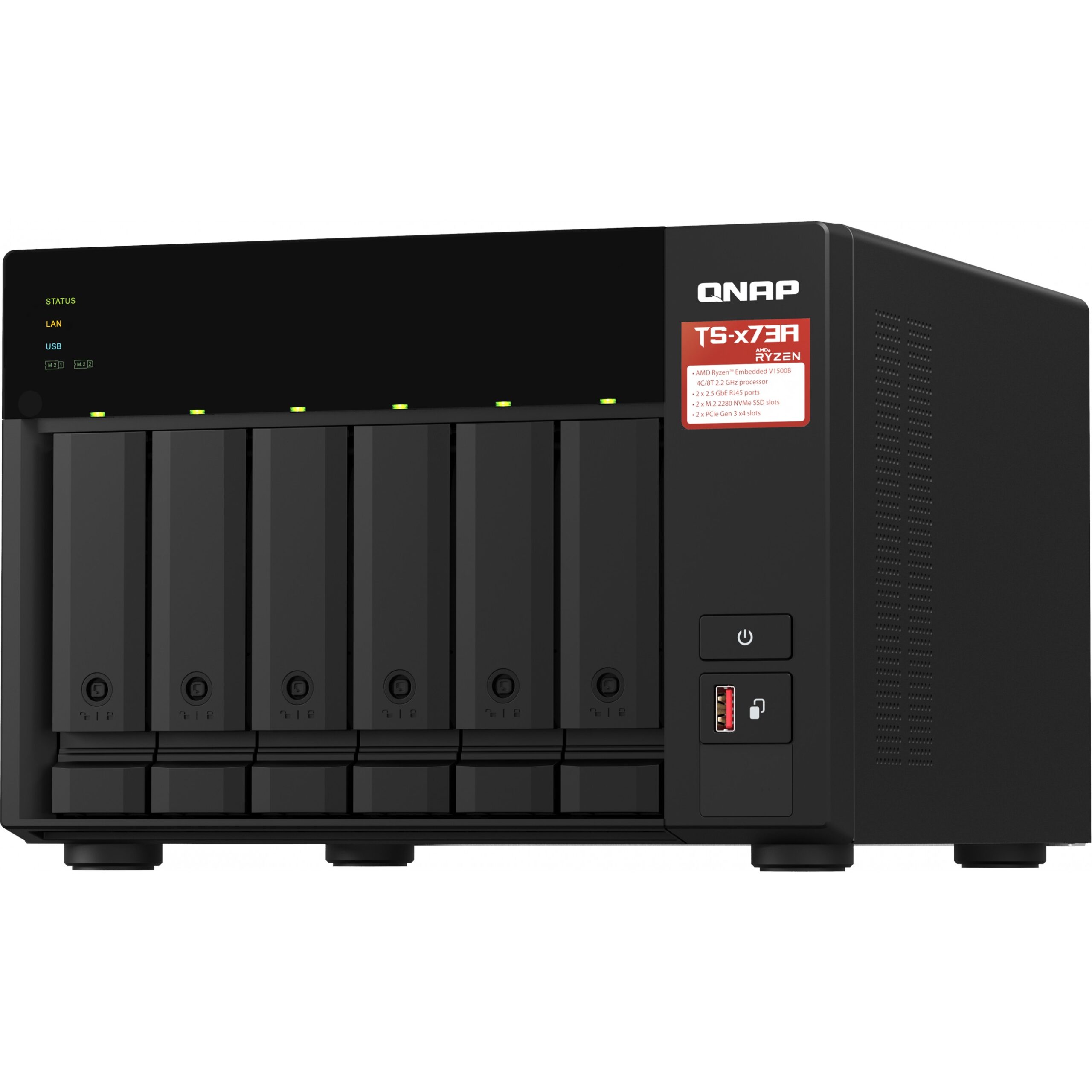 NAS QNAP TS-673A NAS-Server 6Schächte AMD Ryzen Embedded V1500B 2.2 GHz SATA 6Gb/s - Figura 5