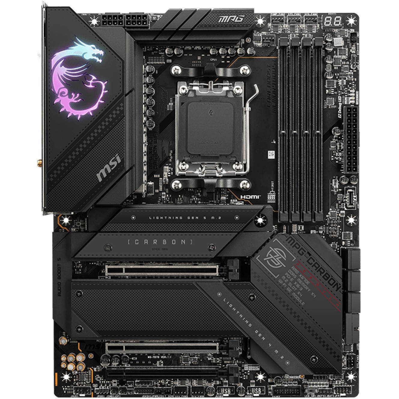 Pllakë Amë AMD AM5 MSI MPG X670E Carbon Wifi / DDR5 / HDMI+DP - Figura 2