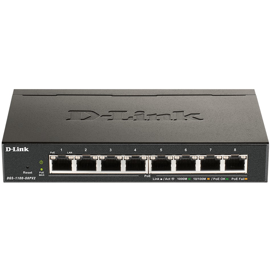 Switch D-Link DGS-1100-08PV2, Managed , L2/L3, Gigabit Ethernet (10/100/1000), (PoE), 8 porte