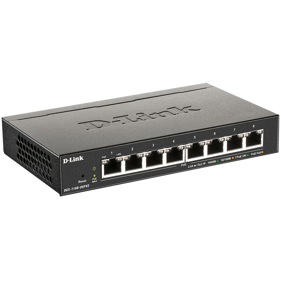Switch D-Link DGS-1100-08PV2, Managed , L2/L3, Gigabit Ethernet (10/100/1000), (PoE), 8 porte - Figura 2