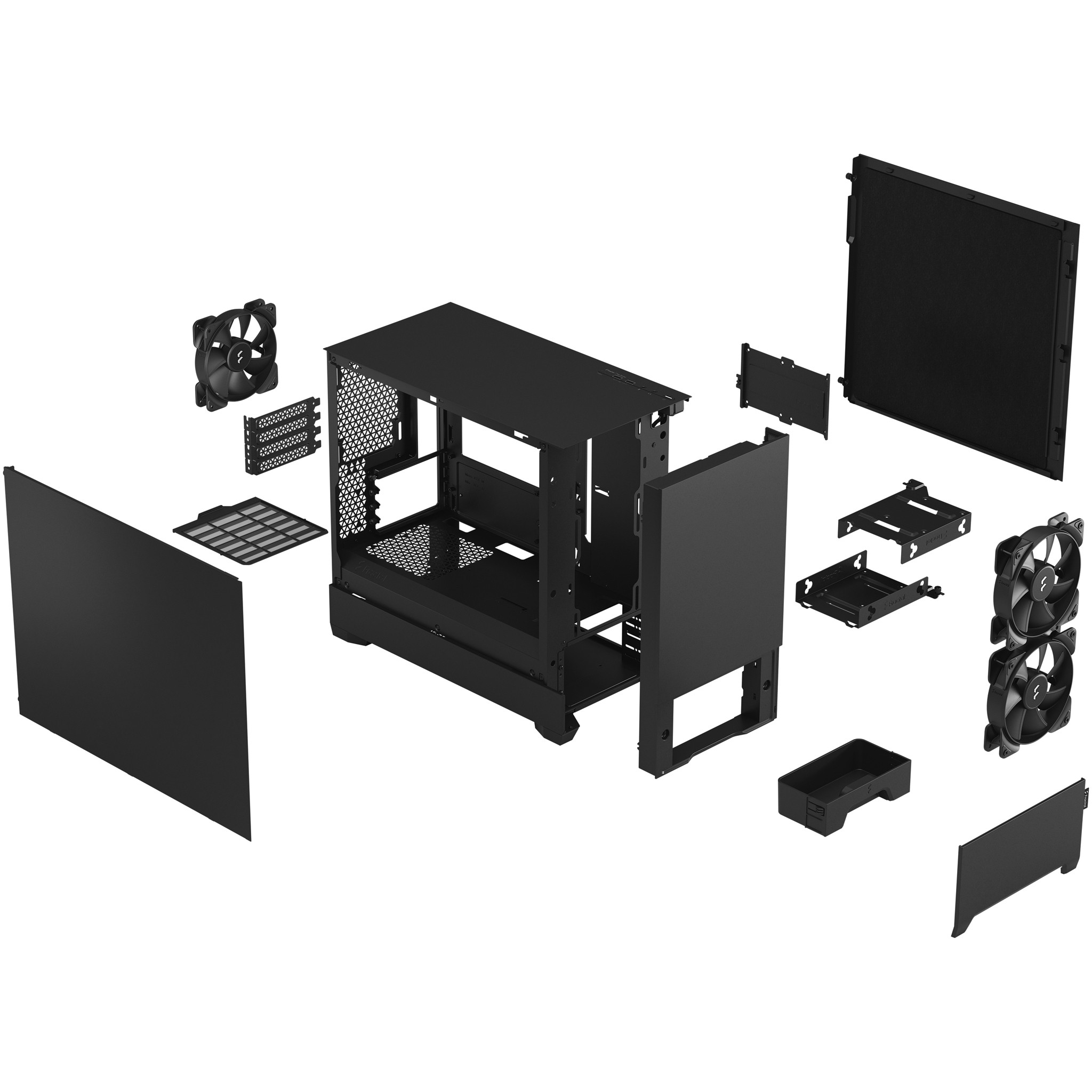 Kasë Fractal Design Pop Mini Silent Solid Midi Tower - Zezë - Figura 5