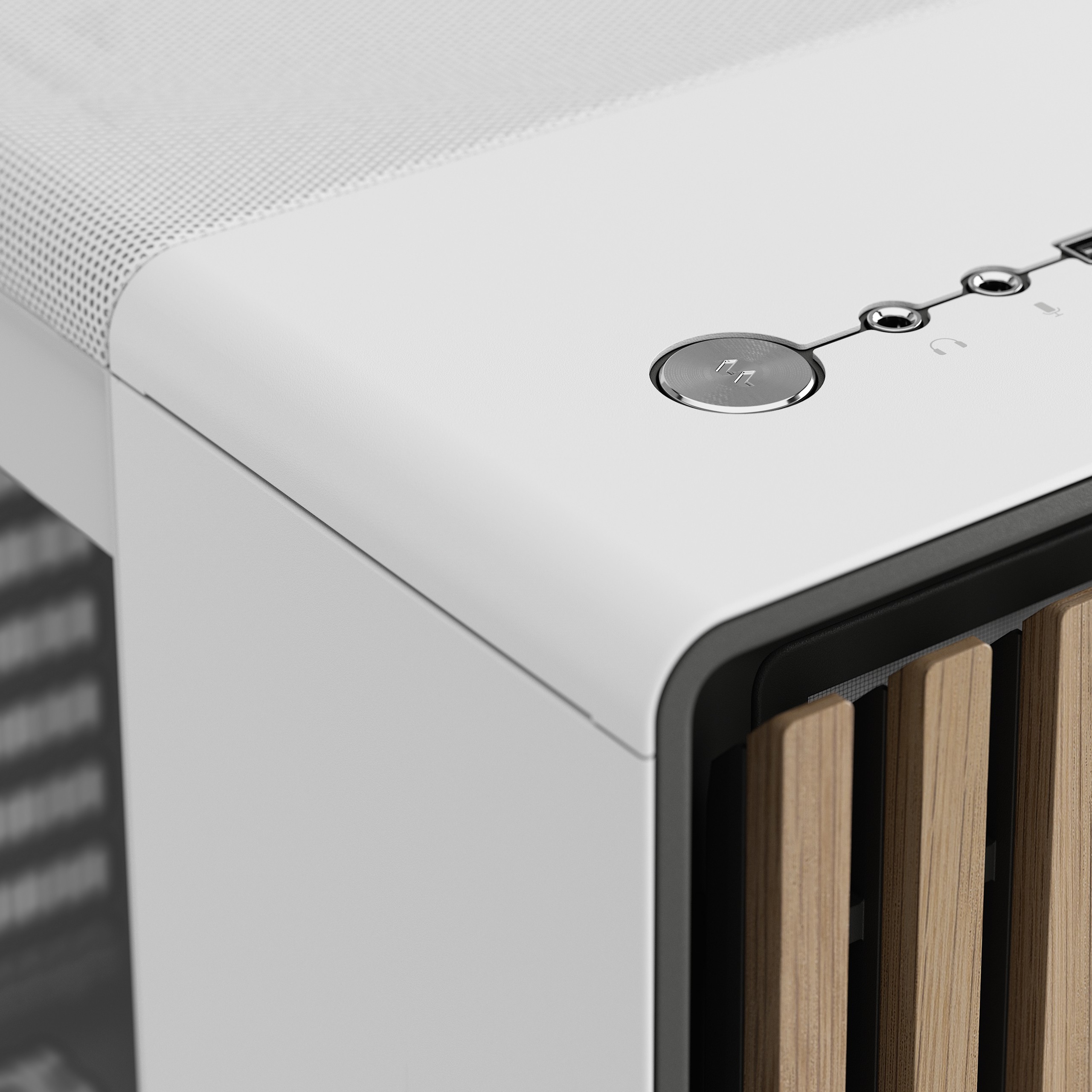 Kasë Midi Fractal Design North Chalk Window Clear – Bardhë - Figura 2