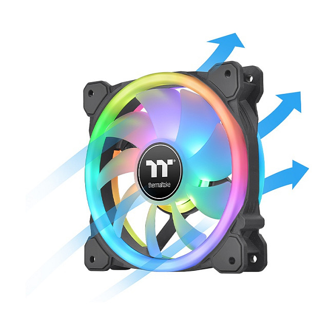 Ftohës për Kasë Thermaltake SWAFAN 12 RGB / 120mm / Radiator Fan / TT Premium Edition / 3-Pack - Zezë - Figura 2