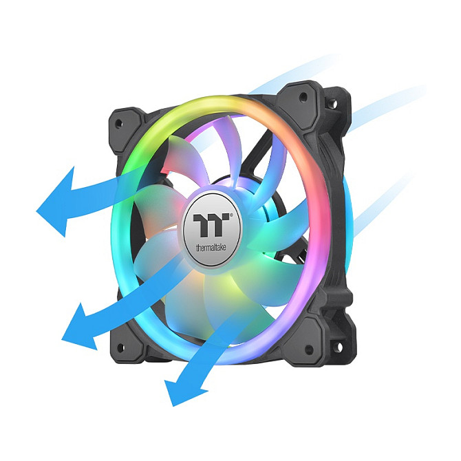Ftohës për Kasë Thermaltake SWAFAN 14 RGB / 140mm / Radiator Fan / TT Premium Edition / 3-Pack – Zezë - Figura 3