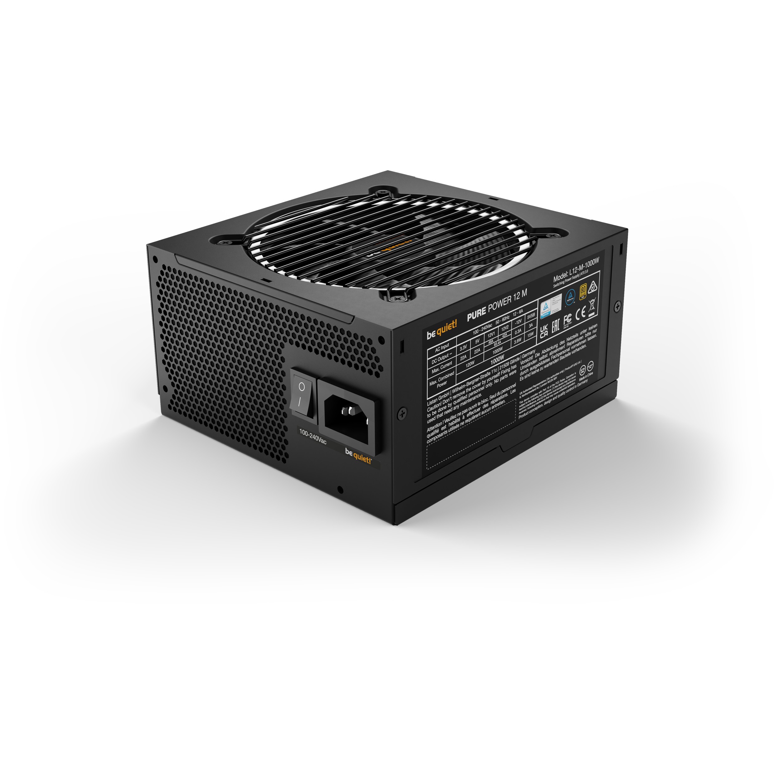 Furnizues Energjie PSU 1000W be quiet! PURE POWER 12 M - Figura 3
