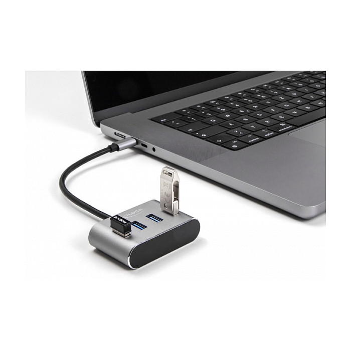 HUB DELOCK USB 3.2 Gen 1 / 4×Ports / USB‑C Input / 4×USB‑A Top - Gri - Figura 2