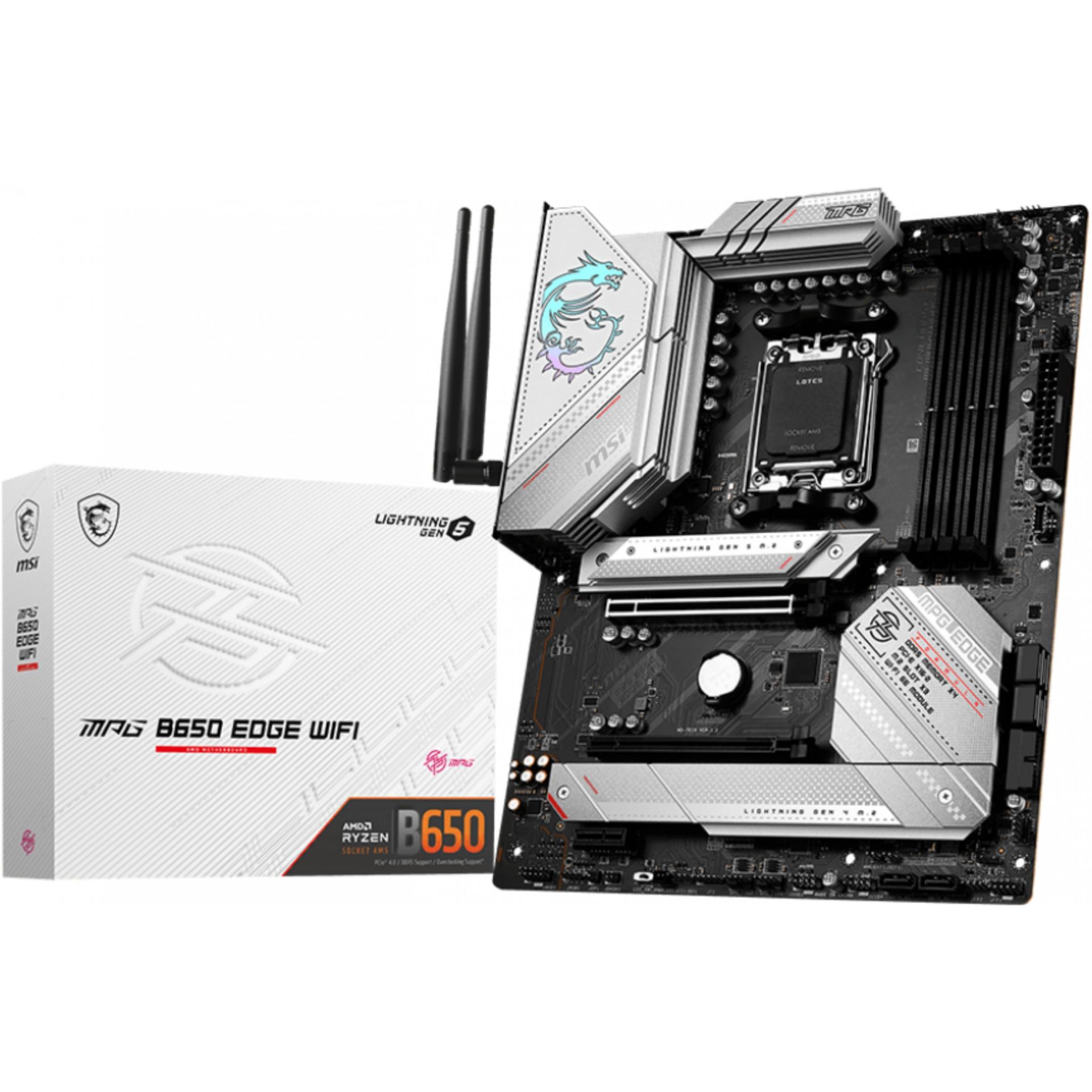 Pllakë Amë AMD AM5 MSI MPG B650 Edge WIFI / DDR5 / ATX / HDMI+DP
