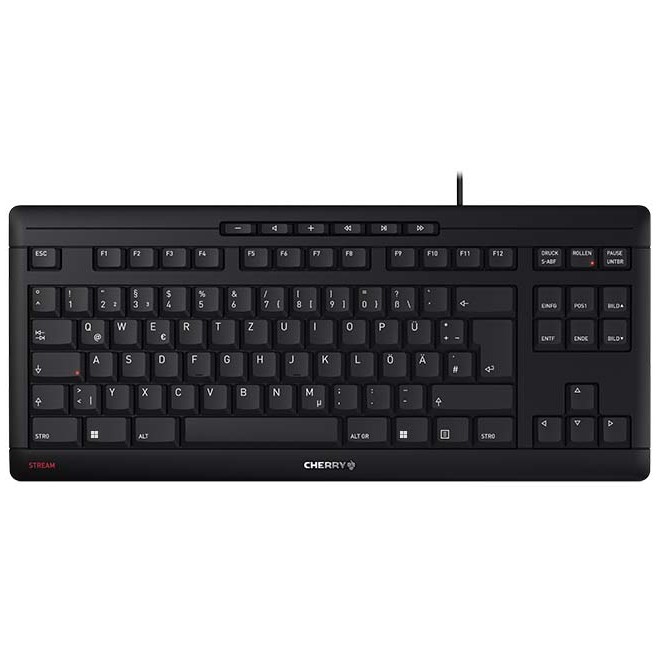 Tastierë me kabllo Cherry STREAM TKL / QWERTZ Gjerman - Zezë