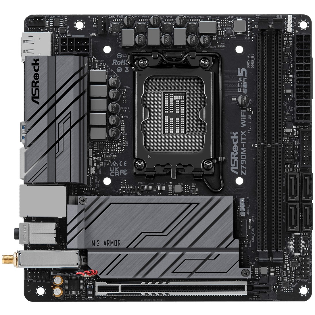 Pllakë Amë MB Intel ASRock Z790M-ITX Wifi / LGA 1700 / Mini-ITX / HDMI+DP - Figura 3