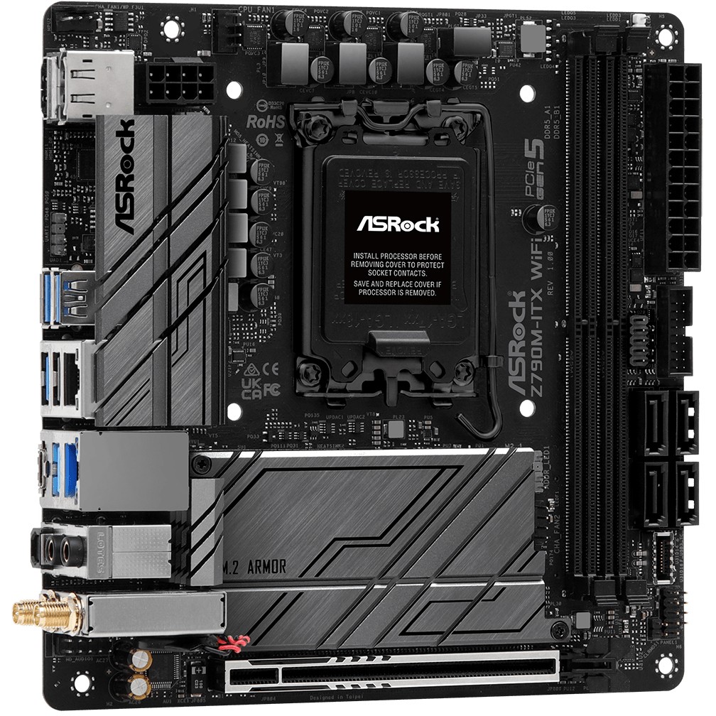Pllakë Amë MB Intel ASRock Z790M-ITX Wifi / LGA 1700 / Mini-ITX / HDMI+DP - Figura 5