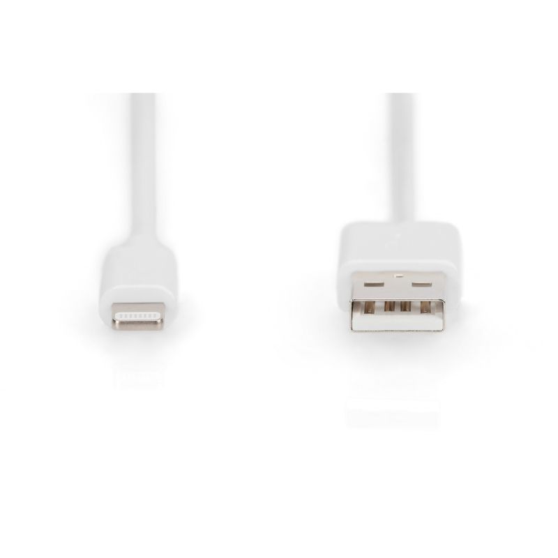 Kabllo USB DIGITUS 2.0 Typ‑A në Lightning (M/M) MFI / 2m - Bardhë - Figura 2