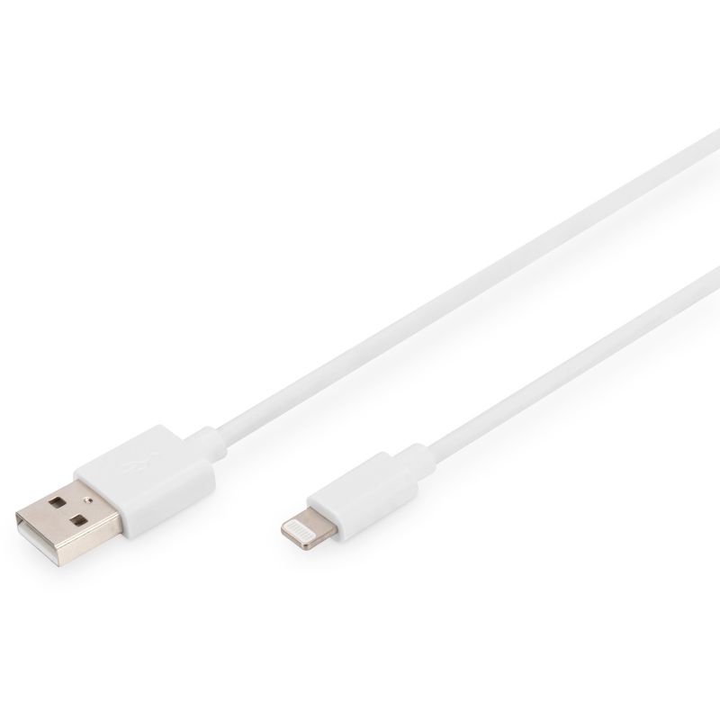 Kabllo USB DIGITUS 2.0 Typ‑A në Lightning (M/M) MFI / 2m - Bardhë