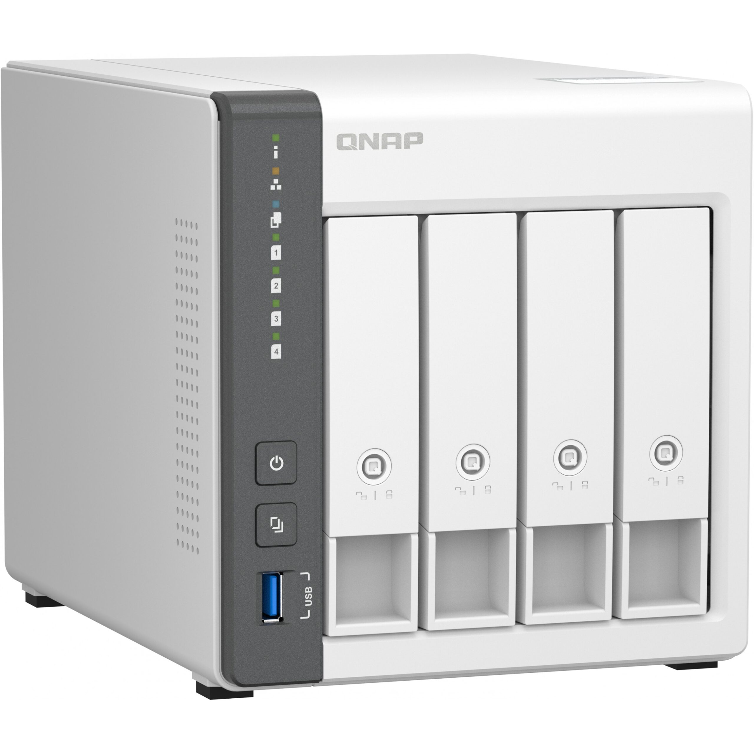 Server NAS Tower QNAP TS-433 / Cortex-A55 / 4 Slots / 4GB Maximum Memory / 4x 3.5-inch SATA 6Gb/s, 3Gb/s / I bardhë - Figura 3