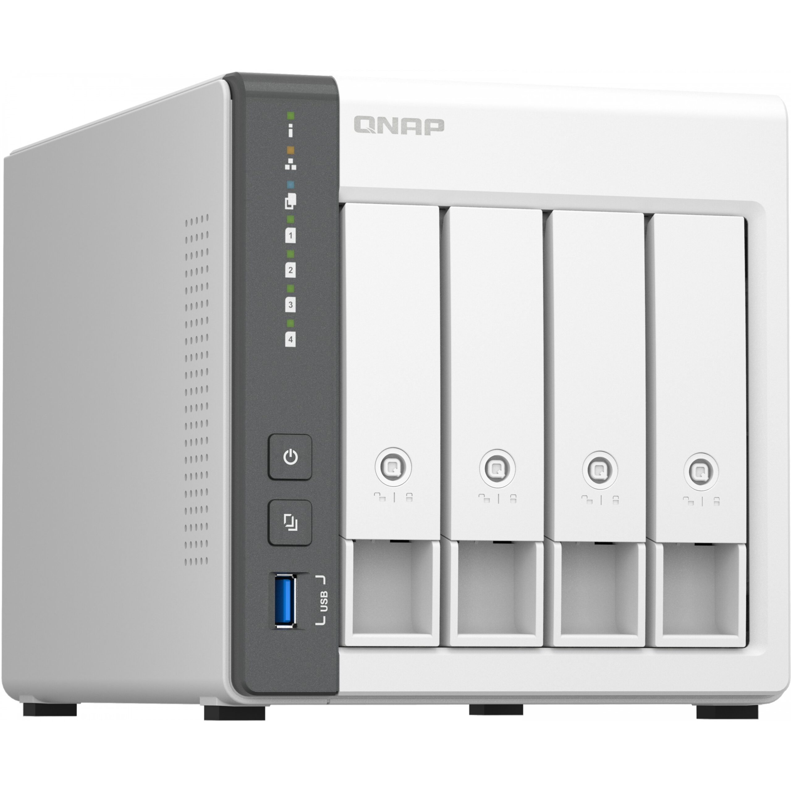Server NAS Tower QNAP TS-433 / Cortex-A55 / 4 Slots / 4GB Maximum Memory / 4x 3.5-inch SATA 6Gb/s, 3Gb/s / I bardhë - Figura 4