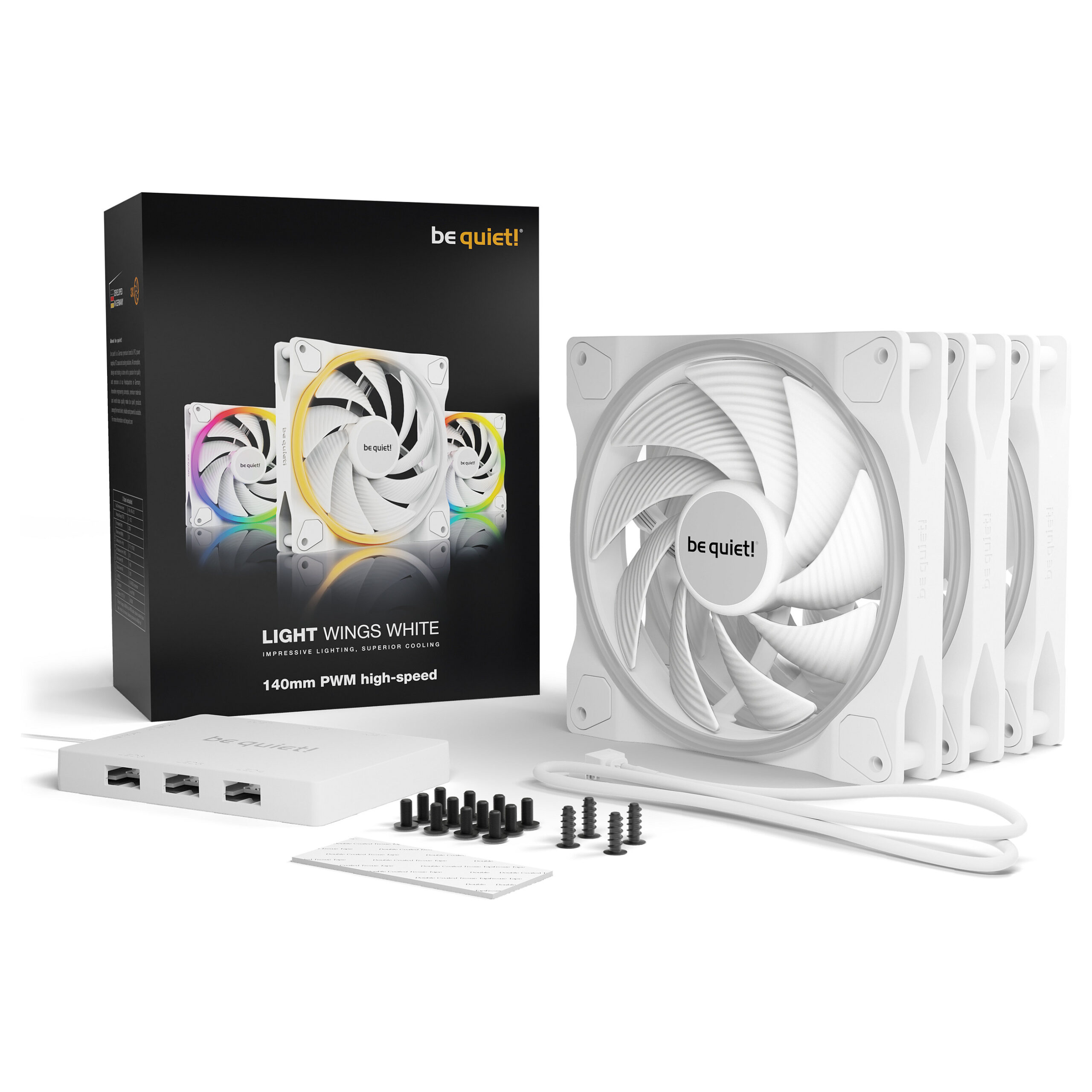 Ftohës për Kasë be quiet! LIGHT WINGS High-Speed / 140mm / PWM / 3-Pack – Bardhë - Figura 5