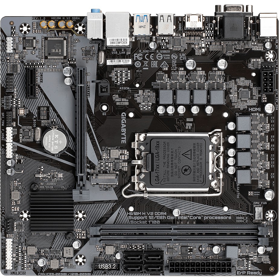 Pllakë Amë MB Intel Gigabyte H610M H V2 / LGA 1700 / DDR4 / HDMI+VGA - Figura 5