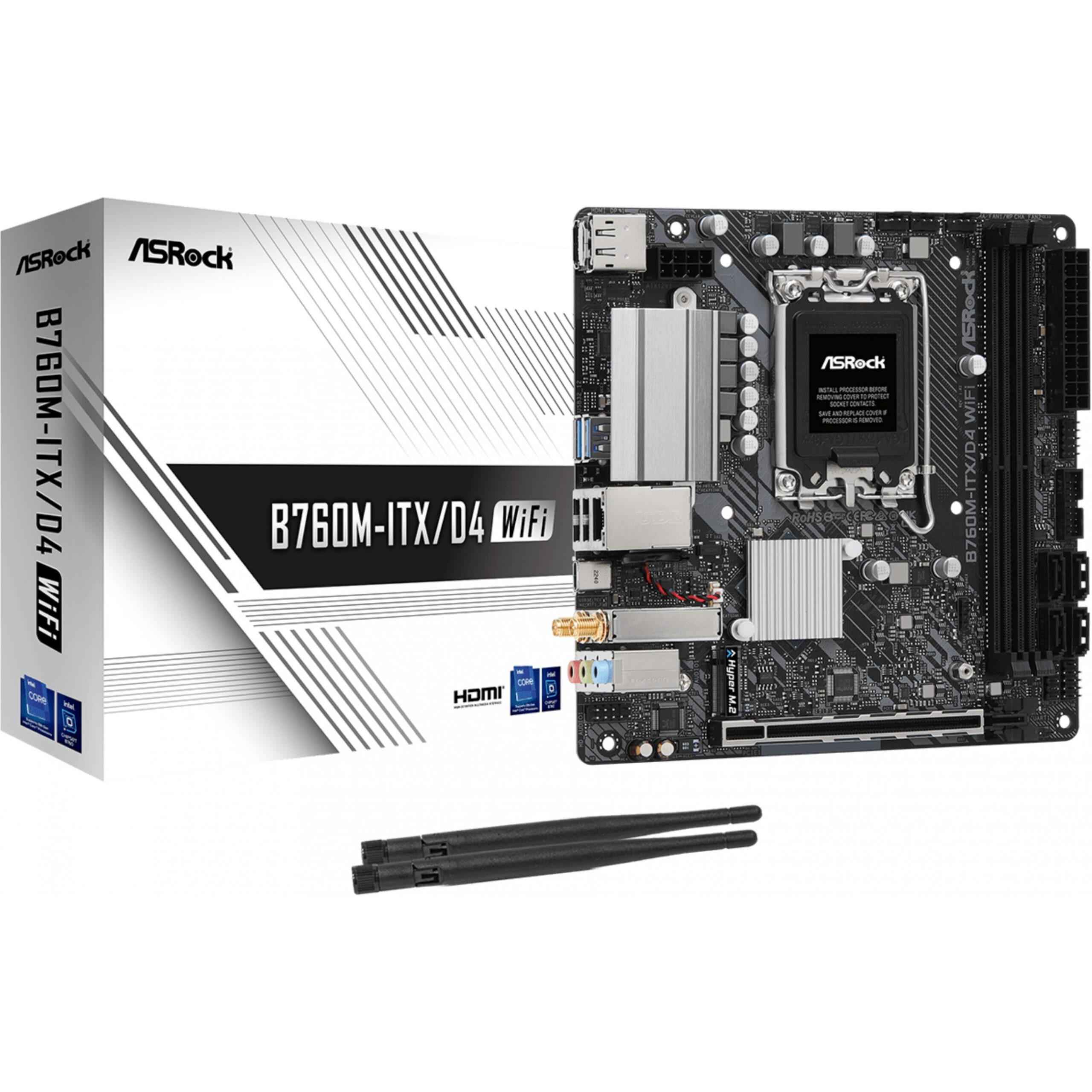 Pllakë Amë MB Intel ASROCK B760M ITX/D4 WIFI / LGA 1700 / DDR4 / Mini-ITX / HDMI+DP