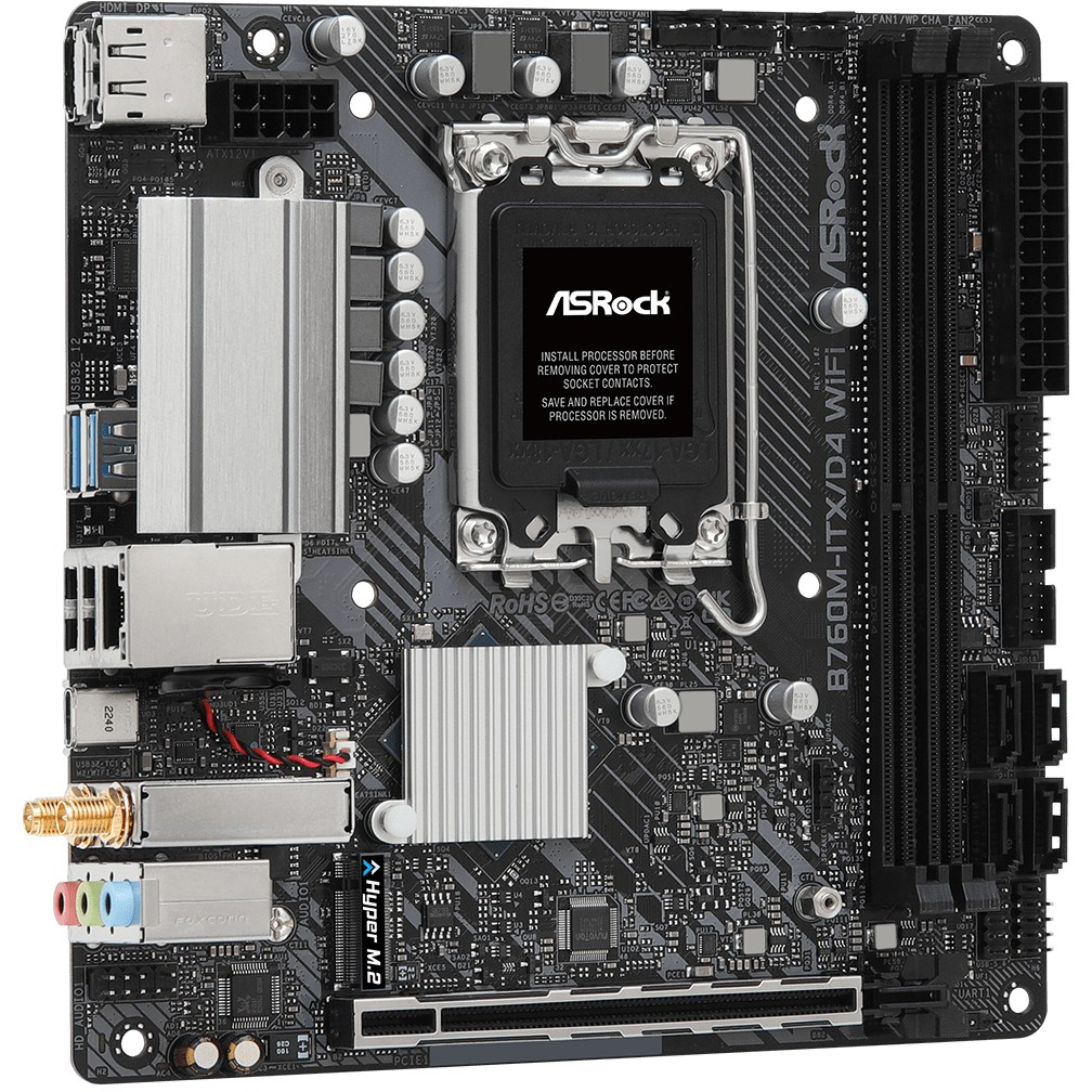 Pllakë Amë MB Intel ASROCK B760M ITX/D4 WIFI / LGA 1700 / DDR4 / Mini-ITX / HDMI+DP - Figura 5