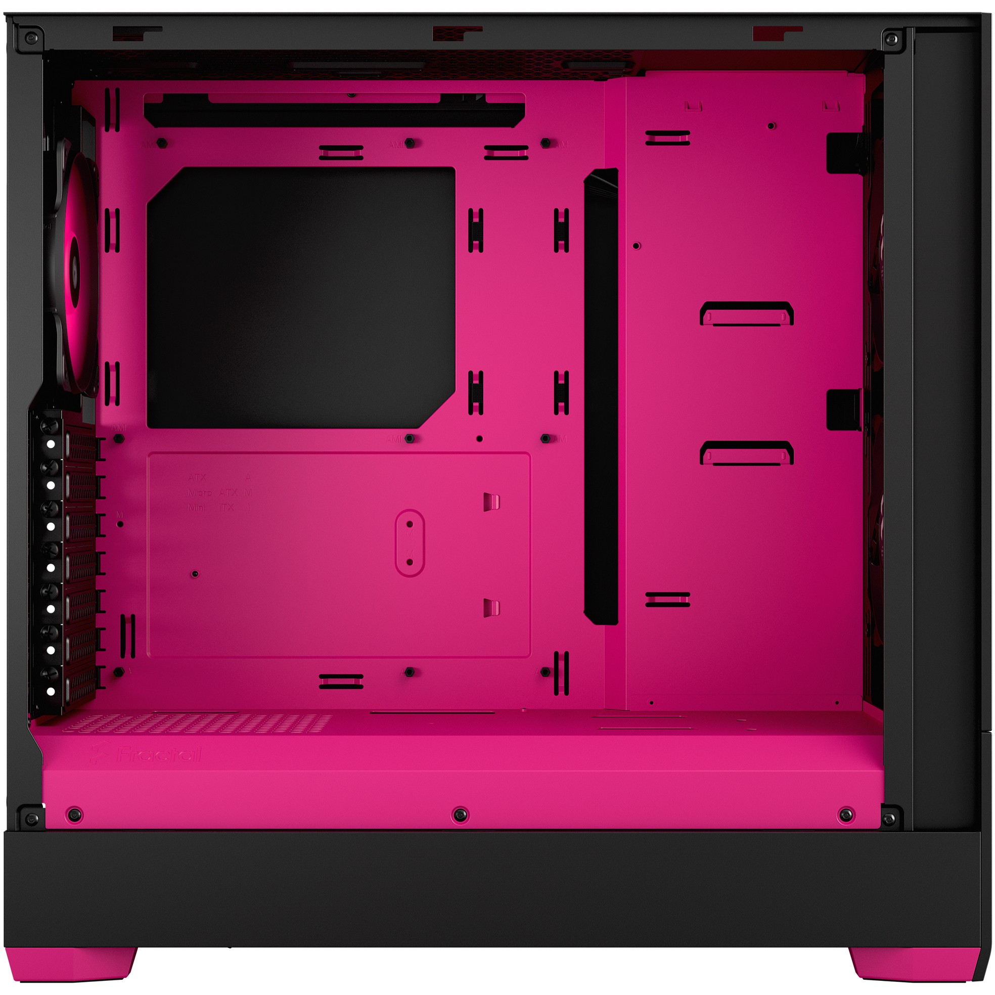 Kasë Tower Fractal Design Pop Air RGB Magenta Core TG Clear Tint – Zezë/Rozë - Figura 3