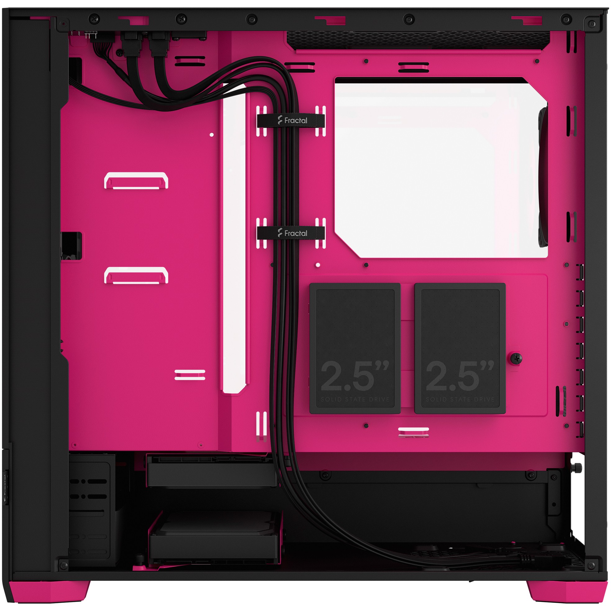 Kasë Tower Fractal Design Pop Air RGB Magenta Core TG Clear Tint – Zezë/Rozë - Figura 4