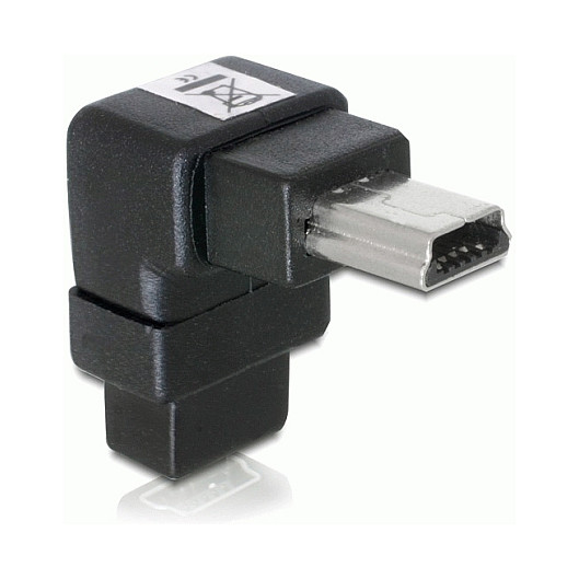 DELOCK USB-B Mini 5pin St / Bu Adapter 90 Degree Angle - Zezë - Figura 2