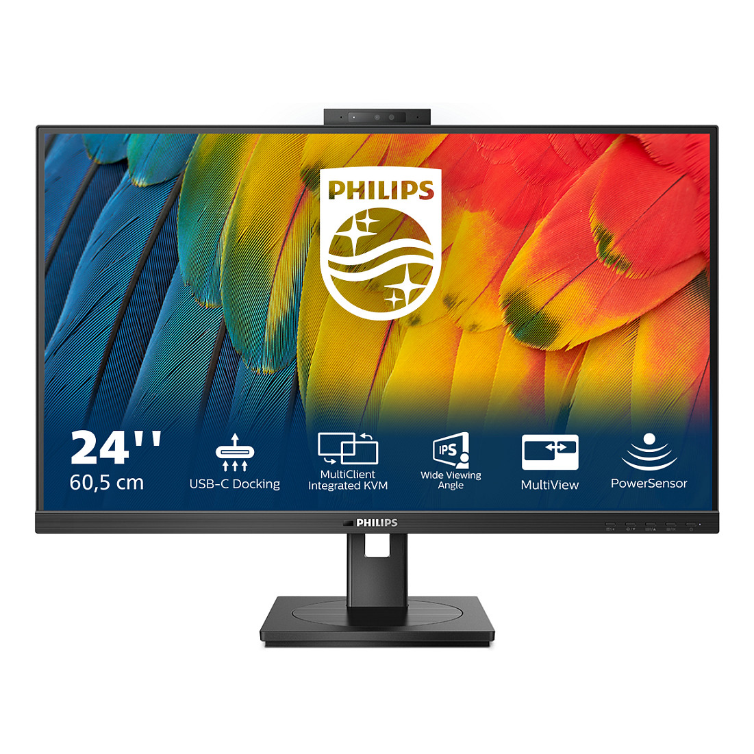 Monitor Philips 24B1U5301H / 23.8"/ Full HD IPS / LCD / Webcam / 75 Hz / 4 ms / HDMI+DisplayPort+USB+HDCP - Zezë