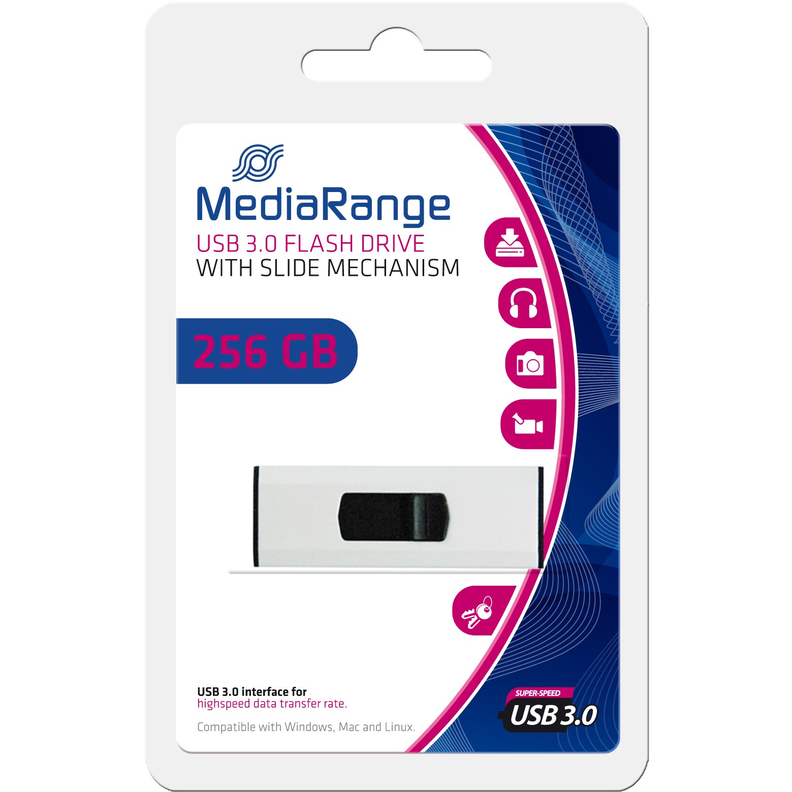USB STICK 256GB MEDIARANGE, USB 3.0 - Figura 2