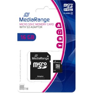 Kartë Memorie SD CARD MEDIARANGE MR958 - 16 GB - Black