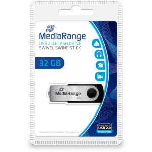 USB Flash Drive STICK 32GB MEDIARANGE MR911 - e zezë dhe hiri