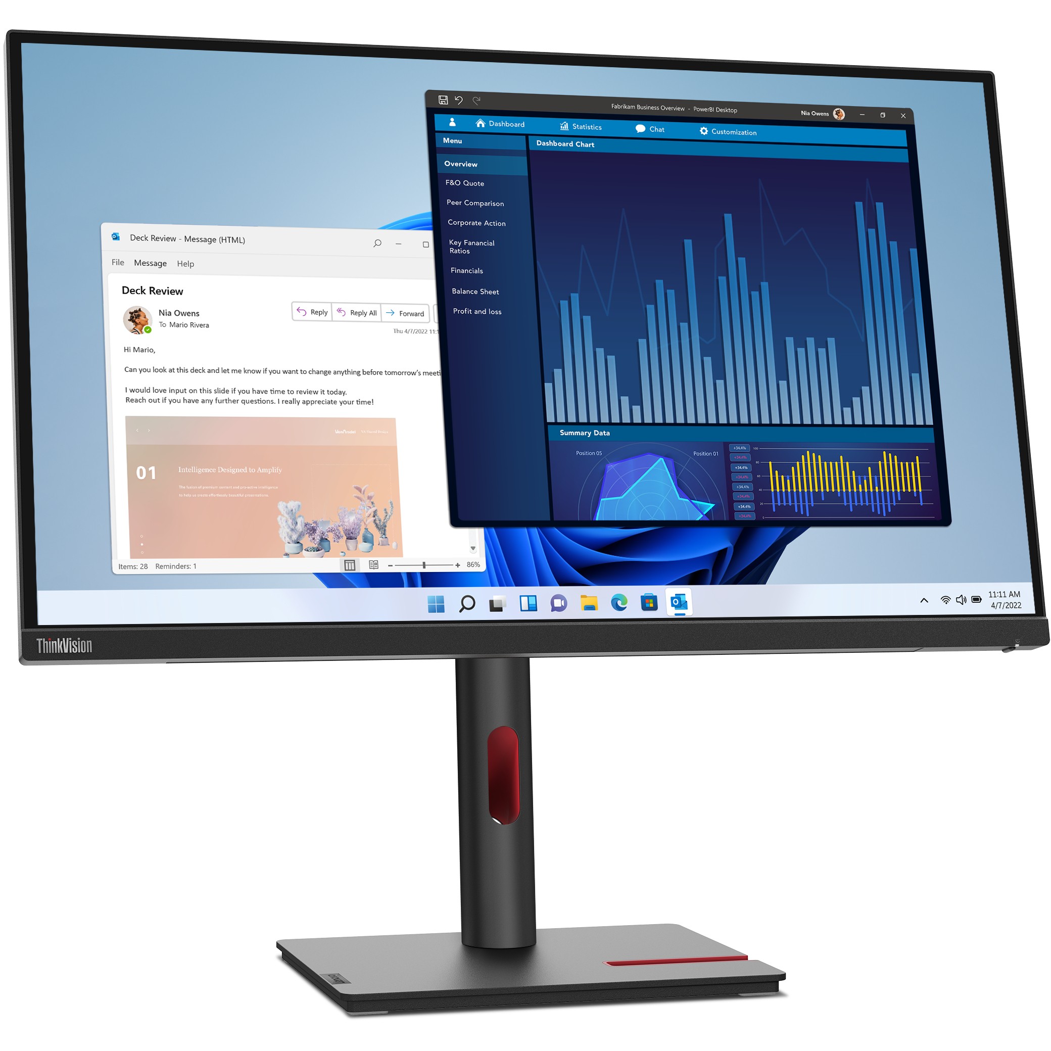 Monitor Lenovo ThinkVision T27p-30 / 27" 4K UHD / HDMI + DP +USB-C / e zezë - Figura 5