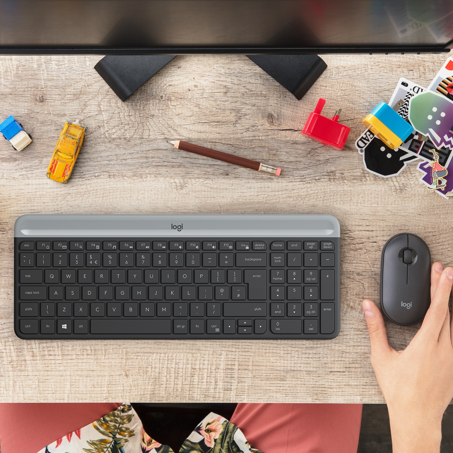 Combo (Tastierë & Maus) Logitech Slim MK470 / pa kabllo / RF / QWERTY / grafit - Figura 2